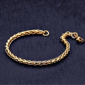 2023 New Stainless Steel Plated Gold Keel Chain Bracelet Fashion Jewelry 4MM
